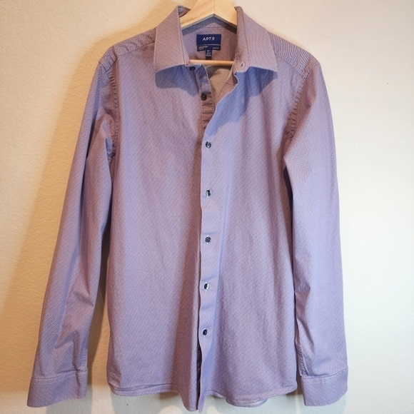 Apt. 9 Premier Flex Slim Fit Size 16 1/2 Purple Long Sleeve Button Down - Picture 1 of 4